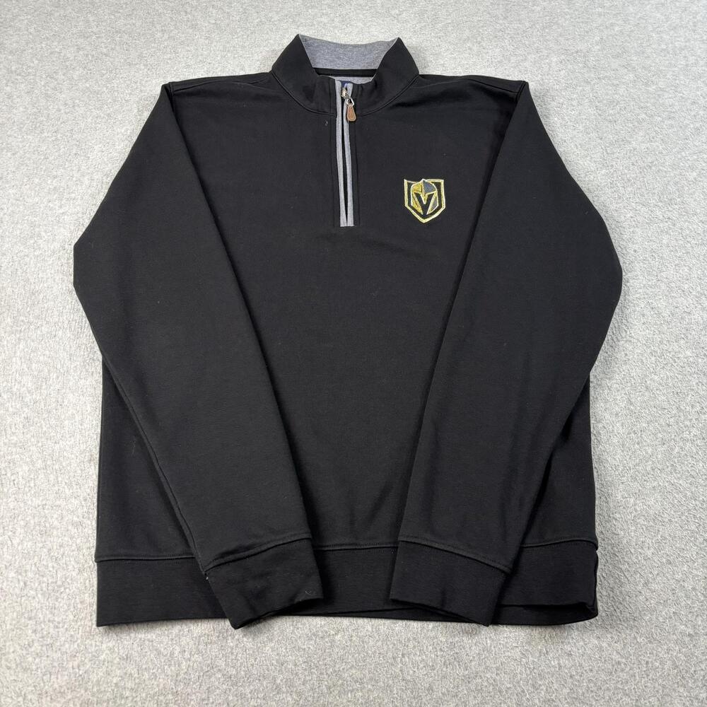 Johnnie-O Vegas Golden Knights Sweatshirt Mens Small Black NHL Hockey 1/4 Zip